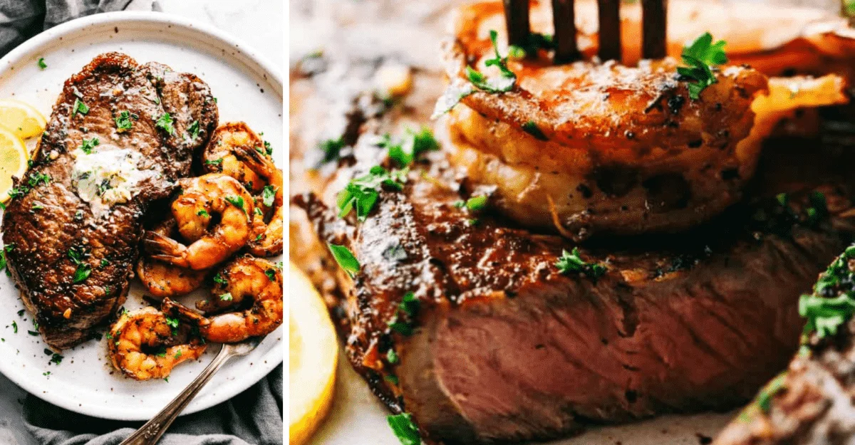Skillet Garlic Butter Steak and Shrimp