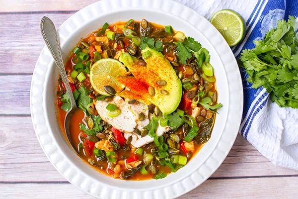 Paleo Chicken & Kale Tortilla Soup