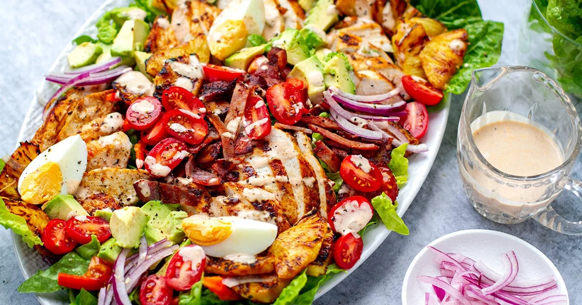 Chicken Cobb Salad With Chipotle Ranch & Grilled Pineapple