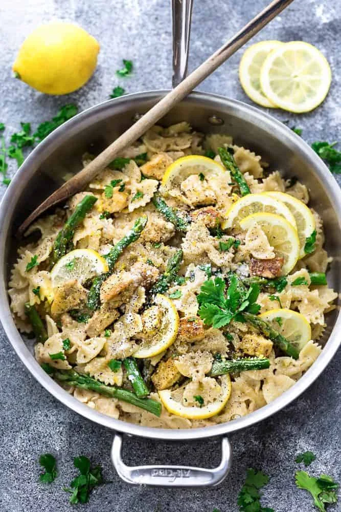 Lemon Garlic Chicken Asparagus Pasta