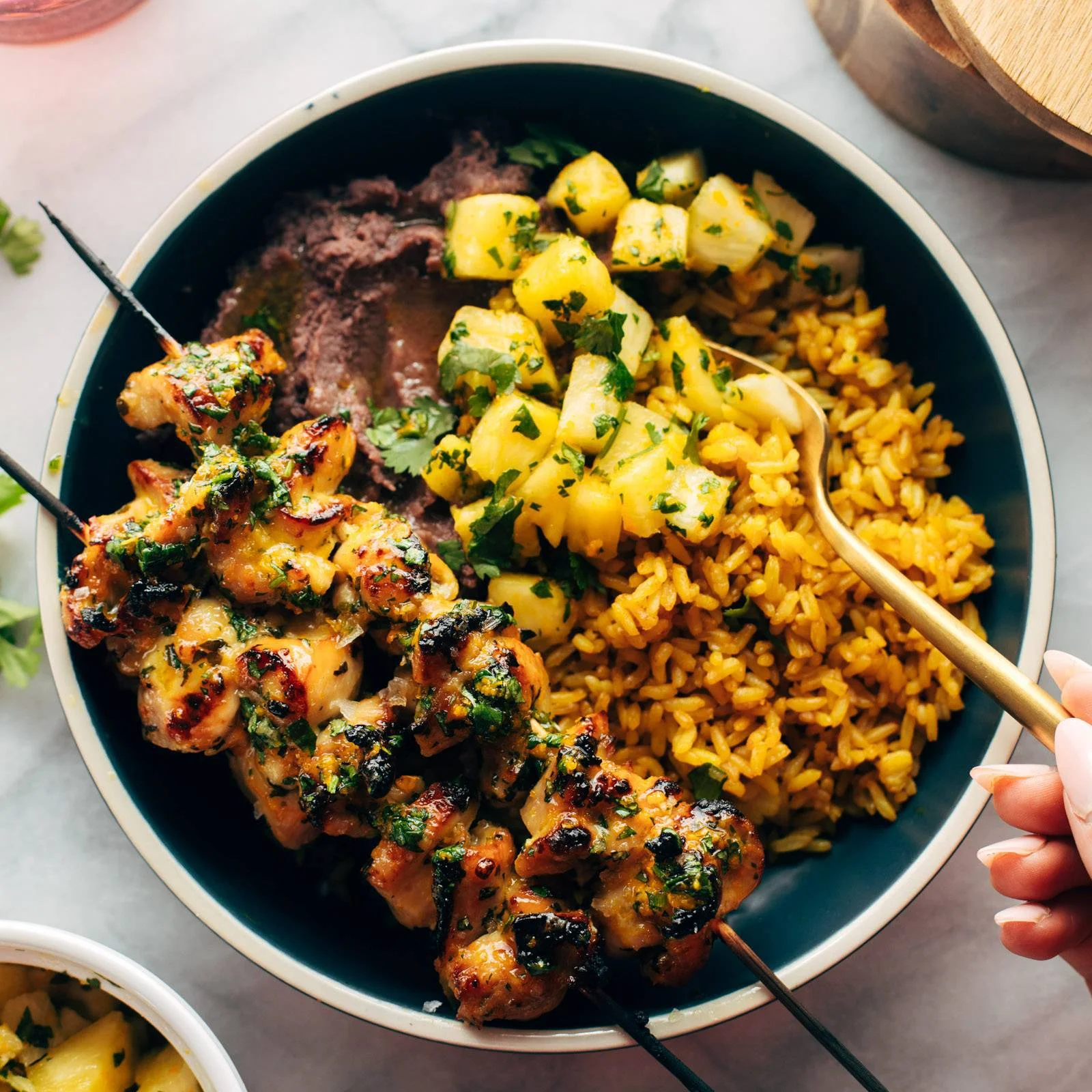 Cilantro Orange Chicken with Rice and Beans Recipe
