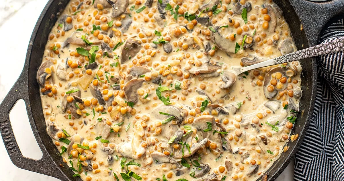 Lentil Mushroom Stroganoff (Vegetarian & Gluten-Free)