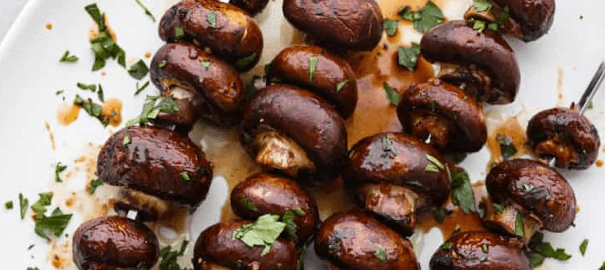 Grilled Honey Soy Mushroom Skewers