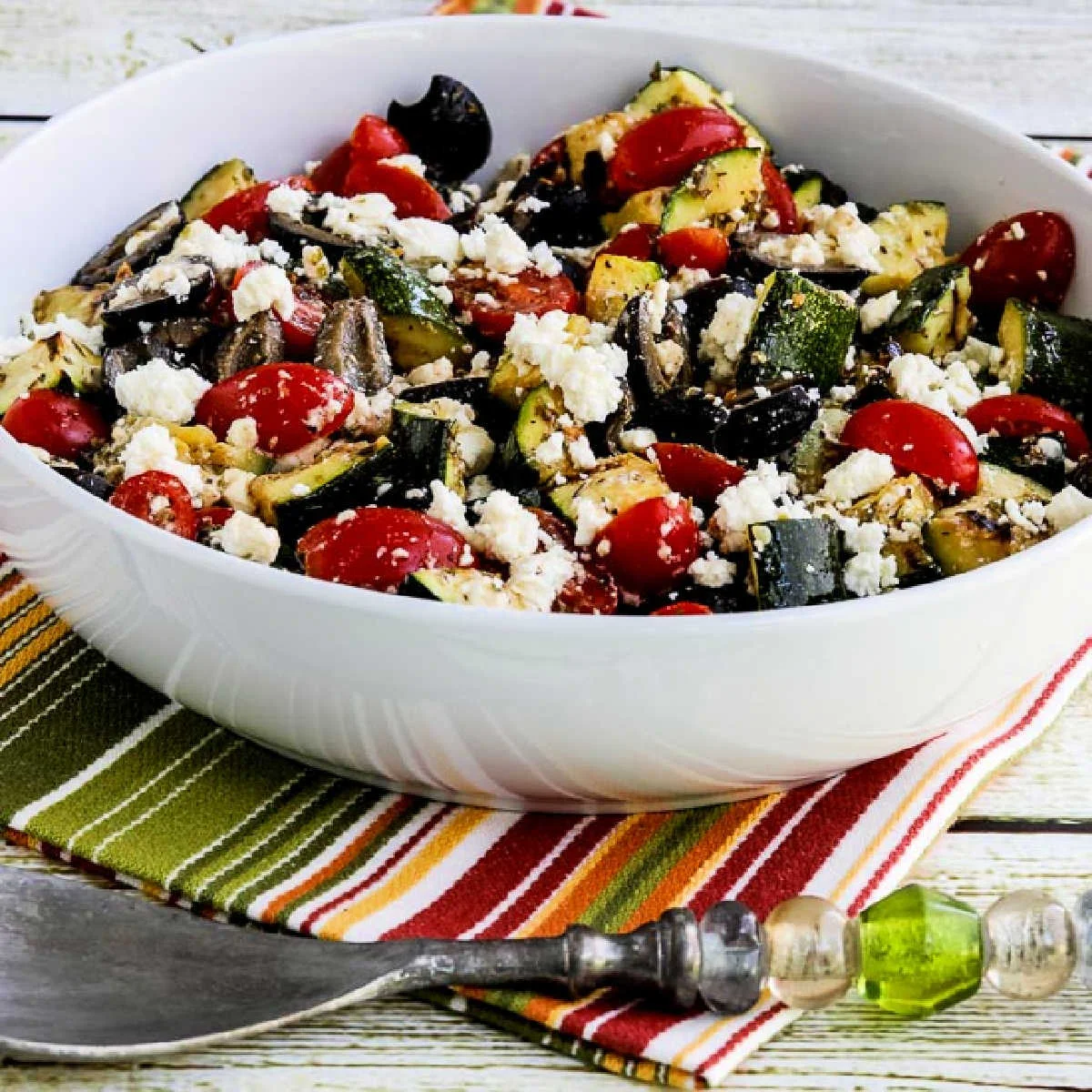 Grilled Zucchini Greek Salad (Video)